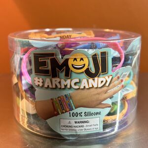 Emoji #ArmCandy Silicone Bracelets 48 Count Assorted Wrist Band Party Favor NEW